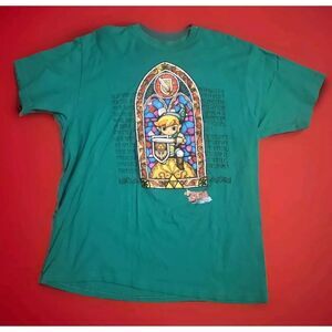 The Legend of Zelda T Shirt Men's XL Green Crewneck Graphic Print